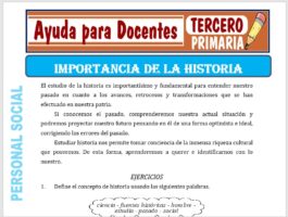 Modelo de la Ficha de Importancia de la Historia para Tercero de Primaria
