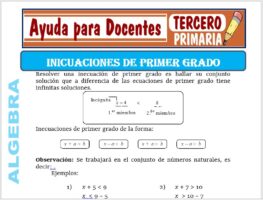 Modelo de la Ficha de Inecuaciones de Primer Grado para Tercero de Primaria