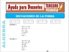 Modelo de la Ficha de Inecuaciones de la Forma para Tercero de Primaria