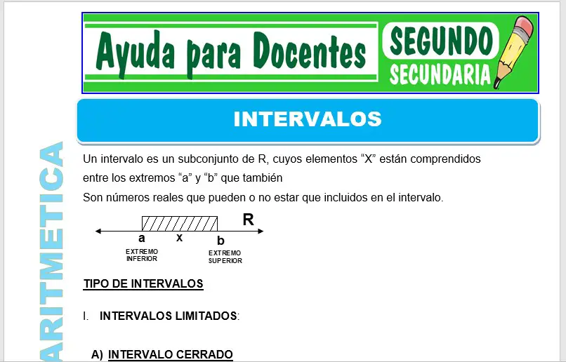 Modelo de la Ficha de Intervalos para Segundo de Secundaria