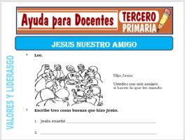 Modelo de la Ficha de Jesús Nuestro Mejor Amigo para Tercero de Primaria