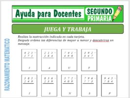 Modelo de la Ficha de Juega y Trabaja para Segundo de Primaria