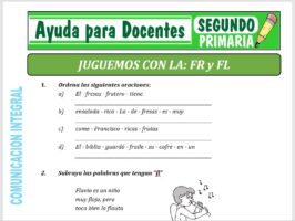 Modelo de la Ficha de Juguemos con FR y FL para Segundo de Primaria