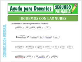 Modelo de la Ficha de Jugamos con las Nubes para Segundo de Primaria