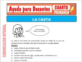 Modelo de la Ficha de La Carta para Cuarto de Primaria