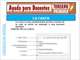 Modelo de la Ficha de La Carta para Tercero de Primaria