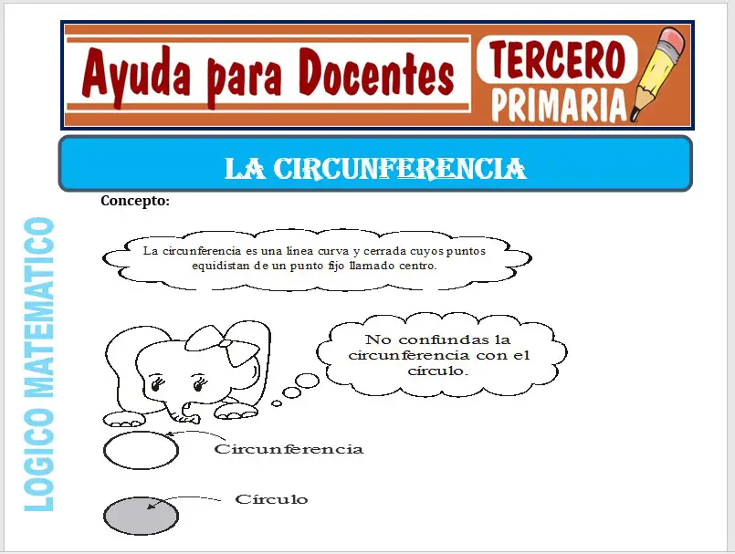 Modelo de la Ficha de La Circunferencia para Tercero de Primaria