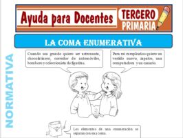 Modelo de la Ficha de La Coma Enumerativa para Tercero de Primaria