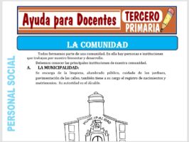 Modelo de la Ficha de La Comunidad para Tercero de Primaria