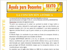 Modelo de la Ficha de La Concepción Atómica para Sexto de Primaria
