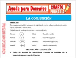 Modelo de la Ficha de La Conjunción para Cuarto de Primaria