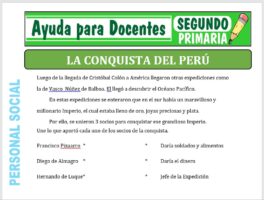 Modelo de la Ficha de La Conquista del Perú para Segundo de Primaria