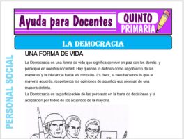 Modelo de la Ficha de La Democracia para Quinto de Primaria