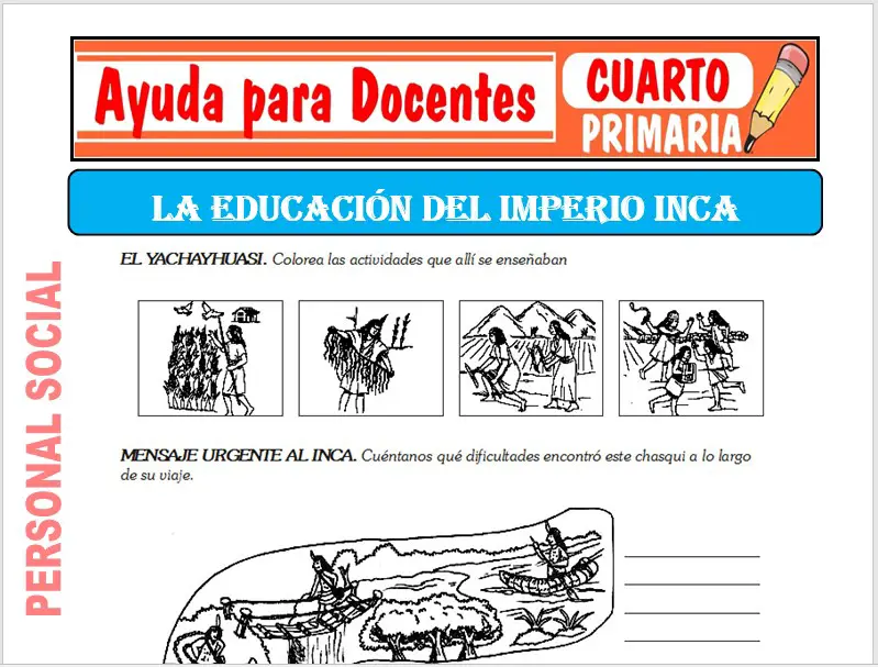 Modelo de la Ficha de La Educación Incaica para Cuarto de Primaria