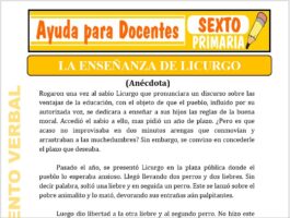 Modelo de la Ficha de La Enseñanza de Licurgo para Sexto de Primaria