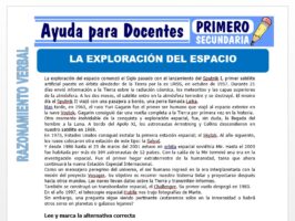 La Exploracion del Espacio Para Primero de Secundaria
