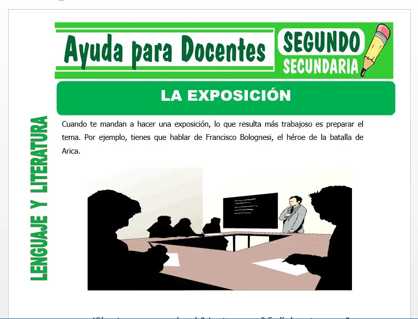 Modelo de la Ficha de La Exposición para Segundo de Secundaria