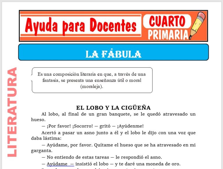 La Fábula para Cuarto de Primaria – Ayuda para Docentes