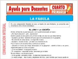 Modelo de la Ficha de La Fábula para Cuarto de Primaria