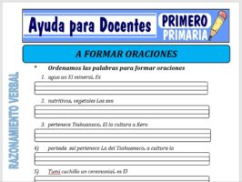 Modelo de la Ficha de Formación de Palabras para Primero de Primaria