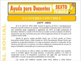 Modelo de la Ficha de La Guerra con Chile para Sexto de Primaria