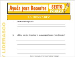 Modelo de la Ficha de La Honradez para Sexto de Primaria