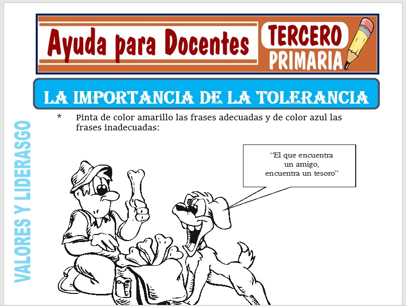 Modelo de la Ficha de La Importancia de la Tolerancia para Tercero de Primaria Modelo de la Ficha de La Importancia de la Tolerancia para Tercero de Primaria