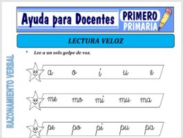 Modelo de la Ficha de La Lectura Veloz para Primero de Primaria