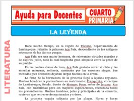 Modelo de la Ficha de La Leyenda para Cuarto de Primaria