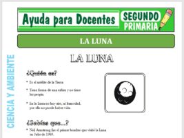 Modelo de la Ficha de La Luna para Segundo de Primaria