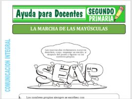 Modelo de la Ficha de La Marcha de las Mayúsculas para Segundo de Primaria