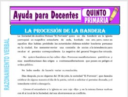 Modelo de la Ficha de La Procesión de la Bandera para Quinto de Primaria