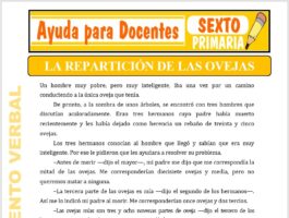 Modelo de la Ficha de La Repartición de las Ovejas para Sexto de Primaria