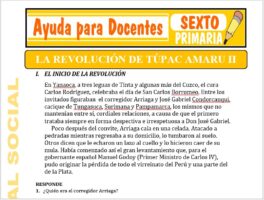 Modelo de la Ficha de La Revolución de Túpac Amaru II para Sexto de Primaria