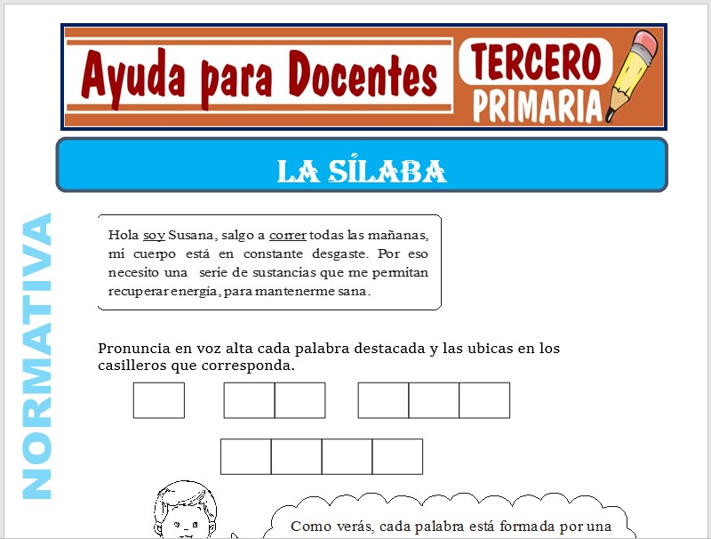 Modelo de la Ficha de La Sílaba para Tercero de Primaria
