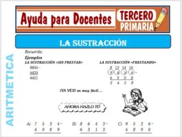 Modelo de la Ficha de La Sustracción para Tercero de Primaria