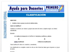Modelo de la Ficha de La Clasificación para Primero de Secundaria