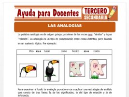Modelo de la Ficha de Las Analogías para Tercero de Secundaria