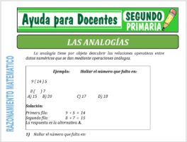 Modelo de la Ficha de Las Analogías para Segundo de Primaria