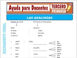 Modelo de la Ficha de Las Analogías para Tercero de Primaria