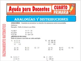 Modelo de la Ficha de Las Analogías y Distribuciones para Cuarto de Primaria