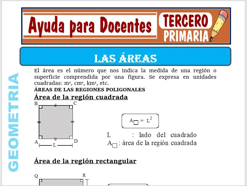 Modelo de la Ficha de Las áreas para Tercero de Primaria Modelo de la Ficha de Las áreas para Tercero de Primaria