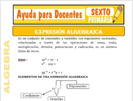 Modelo de la Ficha de Las Expresiones Algebraicas para Sexto de Primaria