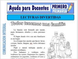 Modelo de la Ficha de Lecturas Divertidas para Primero de Primaria