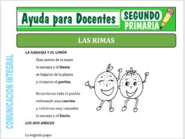 Modelo de la Ficha de Las Rimas para Segundo de Primaria