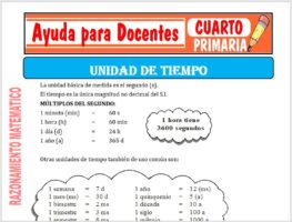 Modelo de la Ficha de Unidades de Tiempo para Cuarto de Primaria