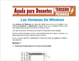 Modelo de la Ficha de Las Ventanas De Windows para Tercero de Primaria