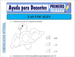 Modelo de la Ficha de Las Vocales para Primero de Primaria