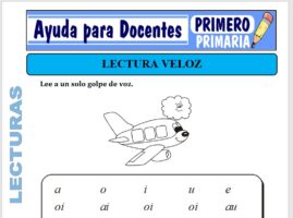 Modelo de la Ficha de Lectura Veloz para Primero de Primaria