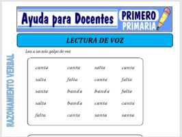 Modelo de la Ficha de Lectura de Voz para Primero de Primaria